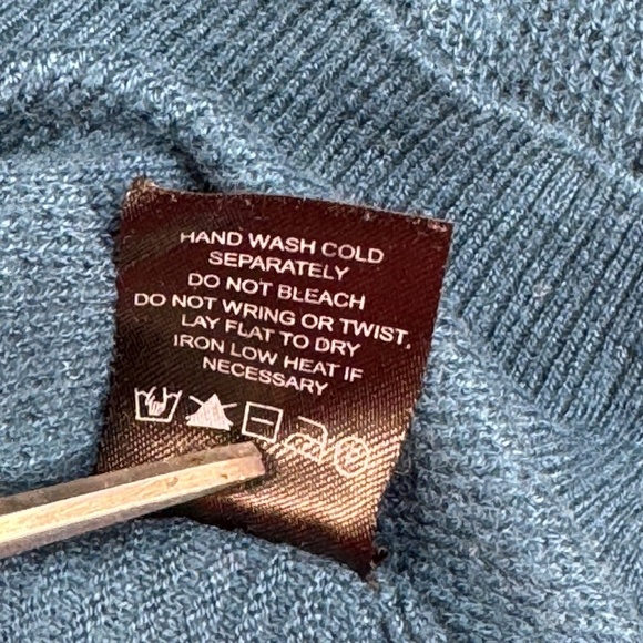 Noir Pull Over Lightweight Sweater Womens SZ XS Blue Turquoise Ribbed Sleeve - Picture 5 of 8